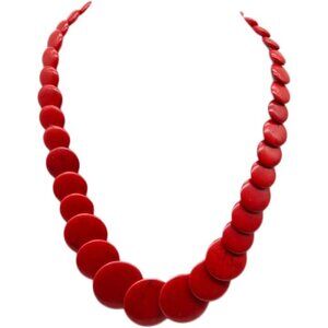 Handmade Multicolor Beaded Statement Chunky Necklace - Simulated Turquoise Elega